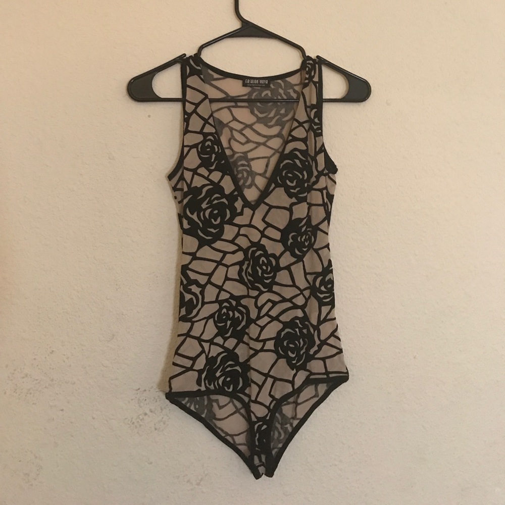 Mesh floral bodysuit