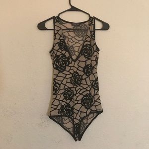 Mesh floral bodysuit