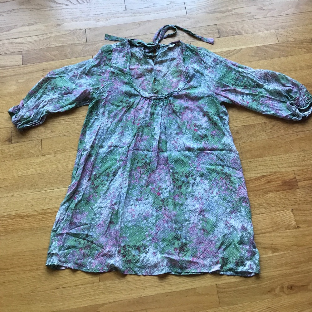 J. Crew silk floral Tunic cover up