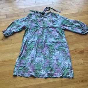 J. Crew silk floral Tunic cover up