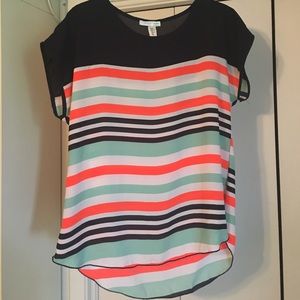 A'GACI chiffon striped blouse