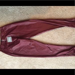 Missguided Faux-Leather Zippered Leggings