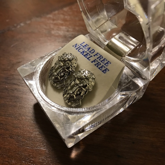 Hip Hop Bling Iced Out Stud Jesus Head Earring - Picture 3 of 4