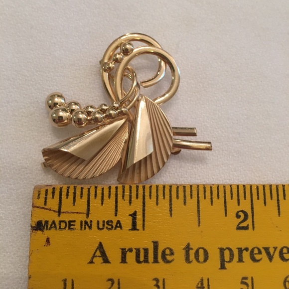 Vintage Gold Filled Pendant / Pin Modern Floral - Picture 11 of 15