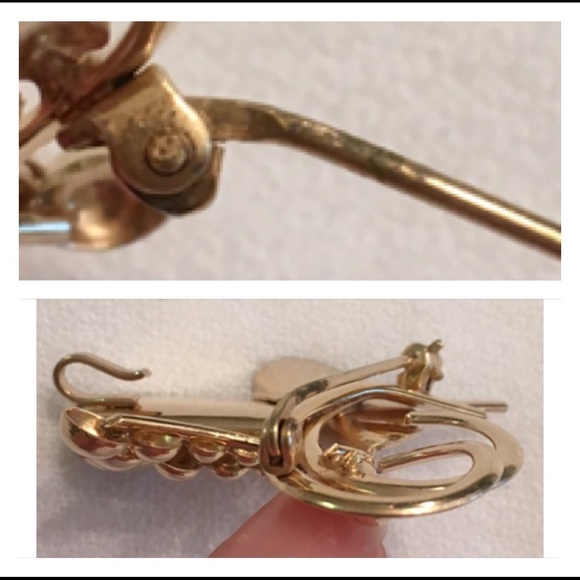 Vintage Gold Filled Pendant / Pin Modern Floral - Picture 12 of 15