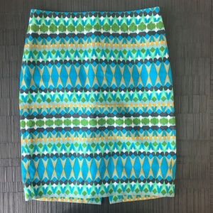 J. Crew Patterned Pencil Skirt