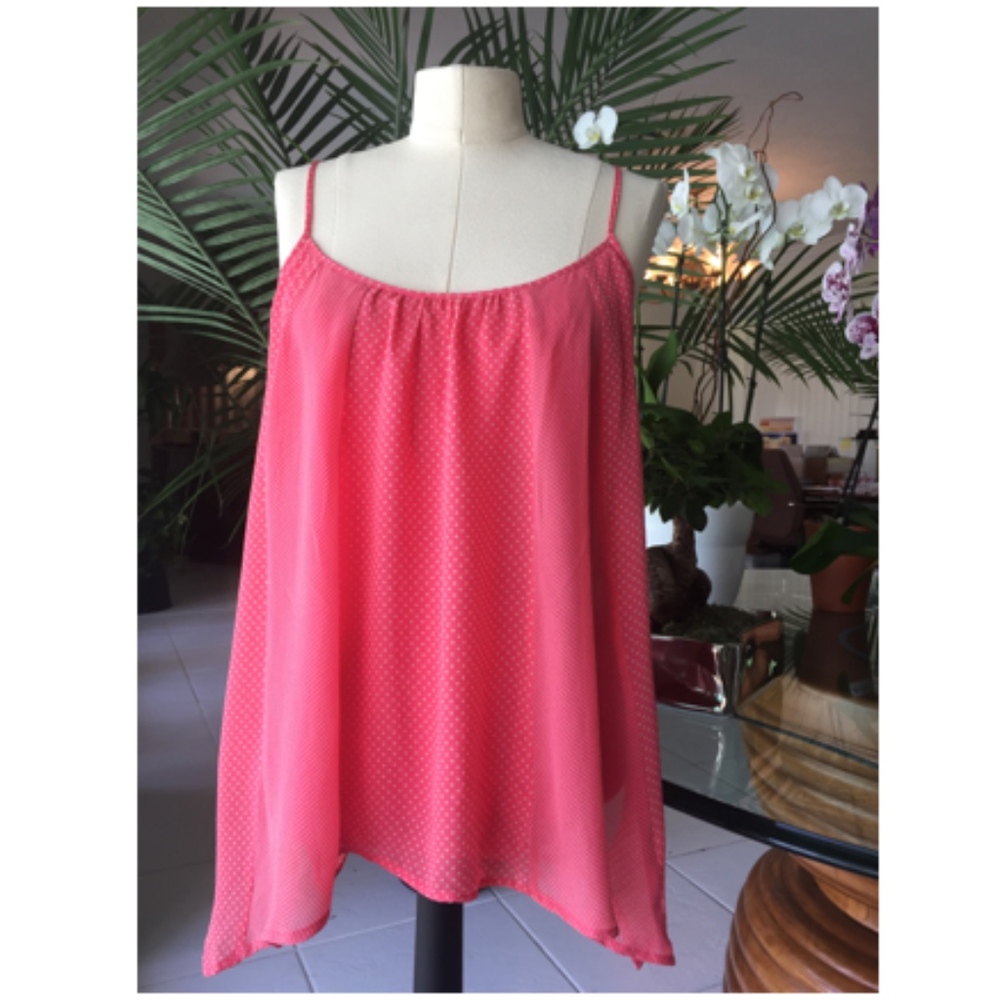Ella Moss polkadots Coral and tan Cami