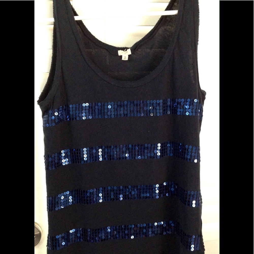 J. Crew sequin striped tank top
