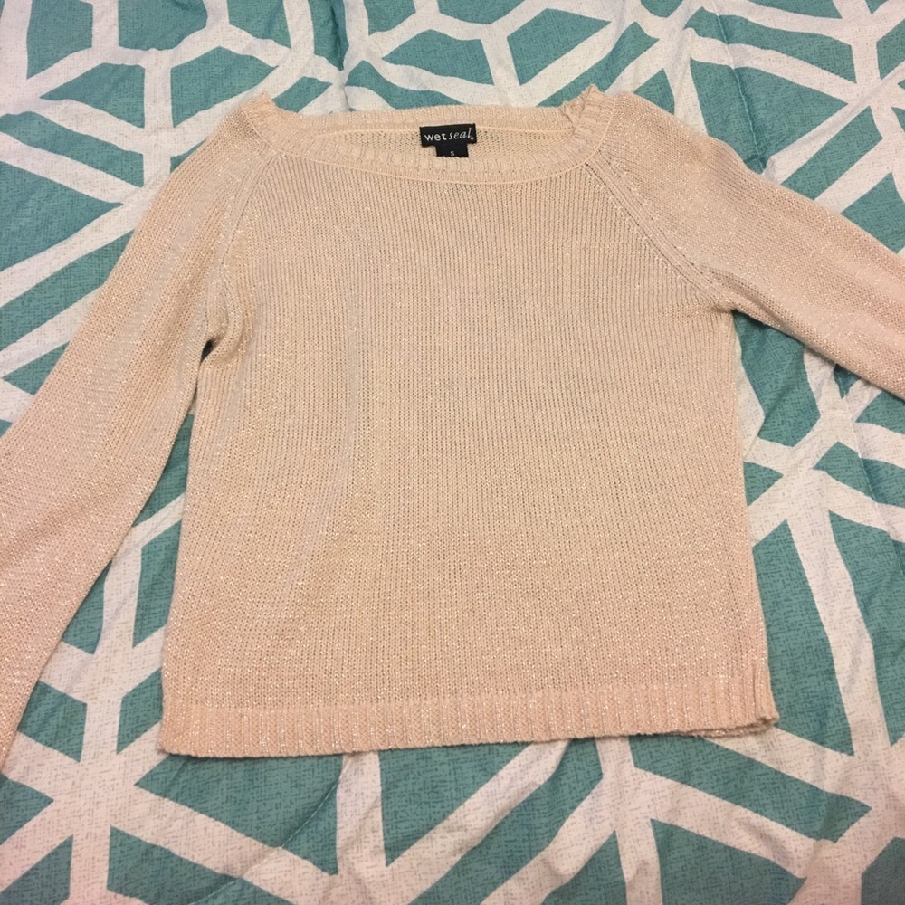 Ivory glitter cropped sweater
