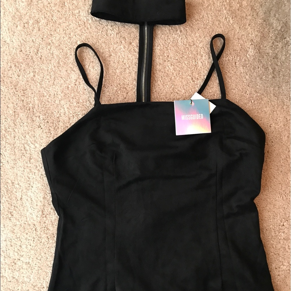 Missguided Suedette Choker-neck Top