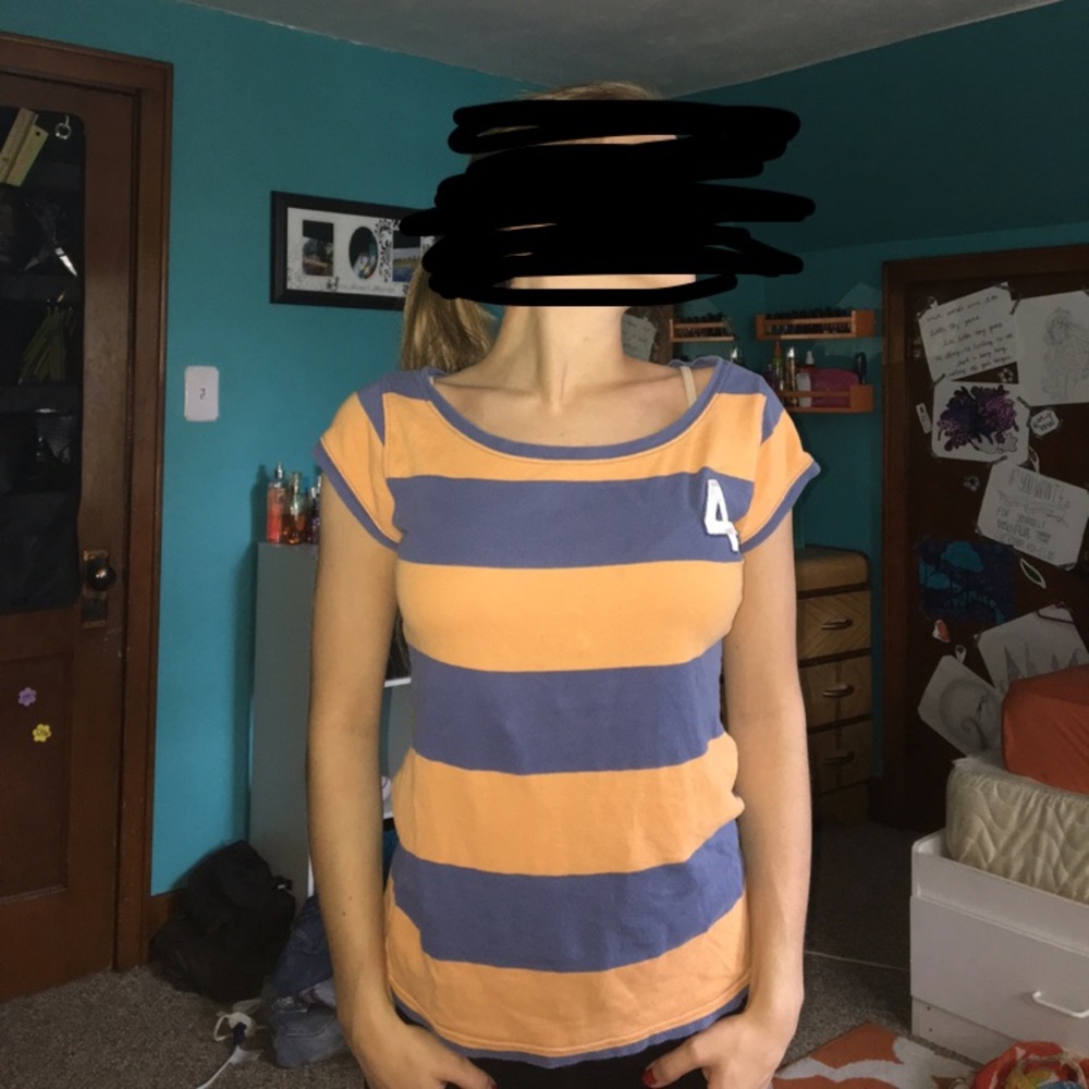 Blue and orange tshirt