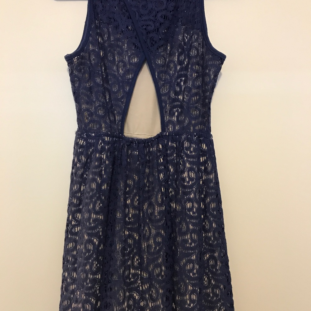 Blue and cream dress!