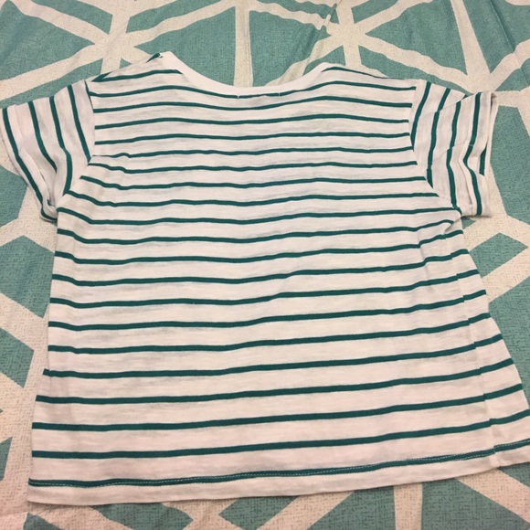 Dark aqua  striped crop top - Picture 2 of 2