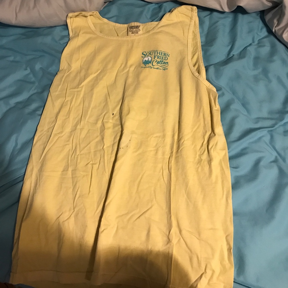 Medium yellow comfort colors tanktop