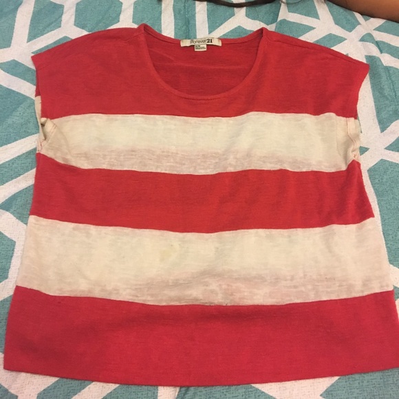 Red and white striped top - Picture 1 of 2