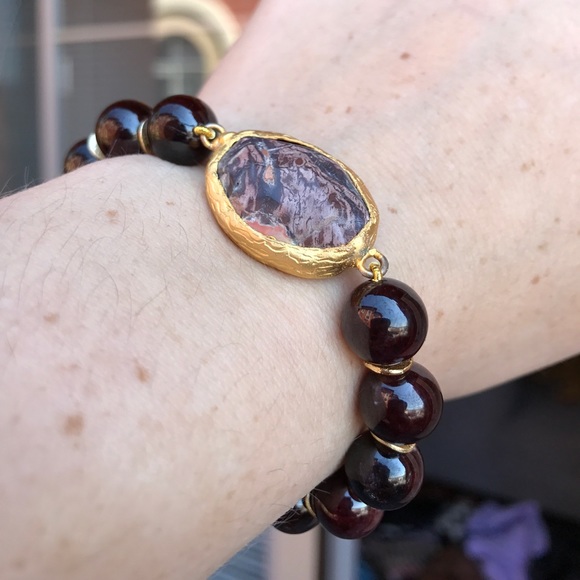 Garnet Beaded Bracelet - Picture 2 of 8