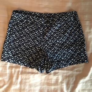 NWOT Dark Blue and White Detail Shorts
