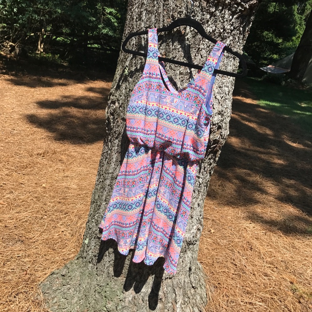 Vibrant patterned LUSH dress