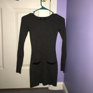 BCX Juniors Rib-knit sweater dress in dark grey