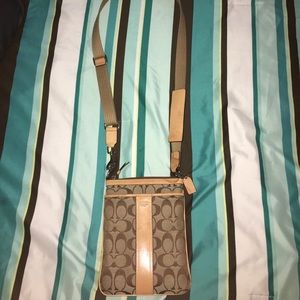 Leather coach sling bag