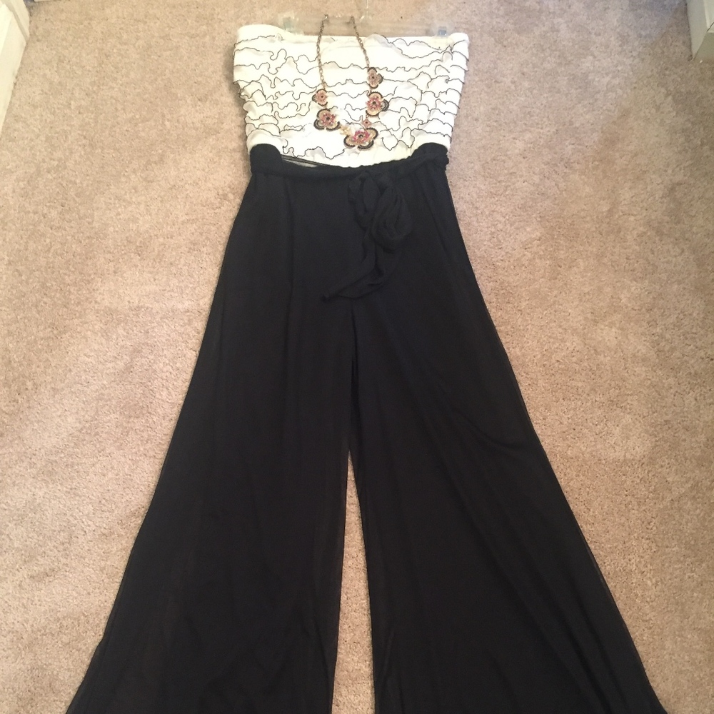 White and Black formal jumpsuit