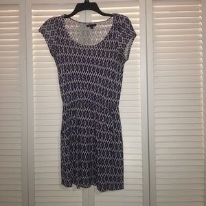 Purple and white patterned dress