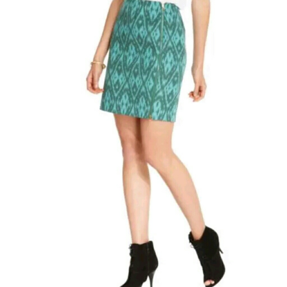 Green Teal Rachel Roy Tribal Print Skirt sz: 6