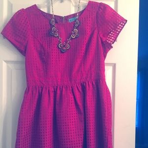 Fit and Flare Dress (fuchsia)