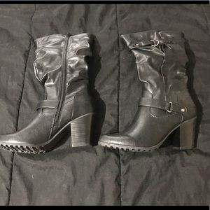 Women's leather high heel boots