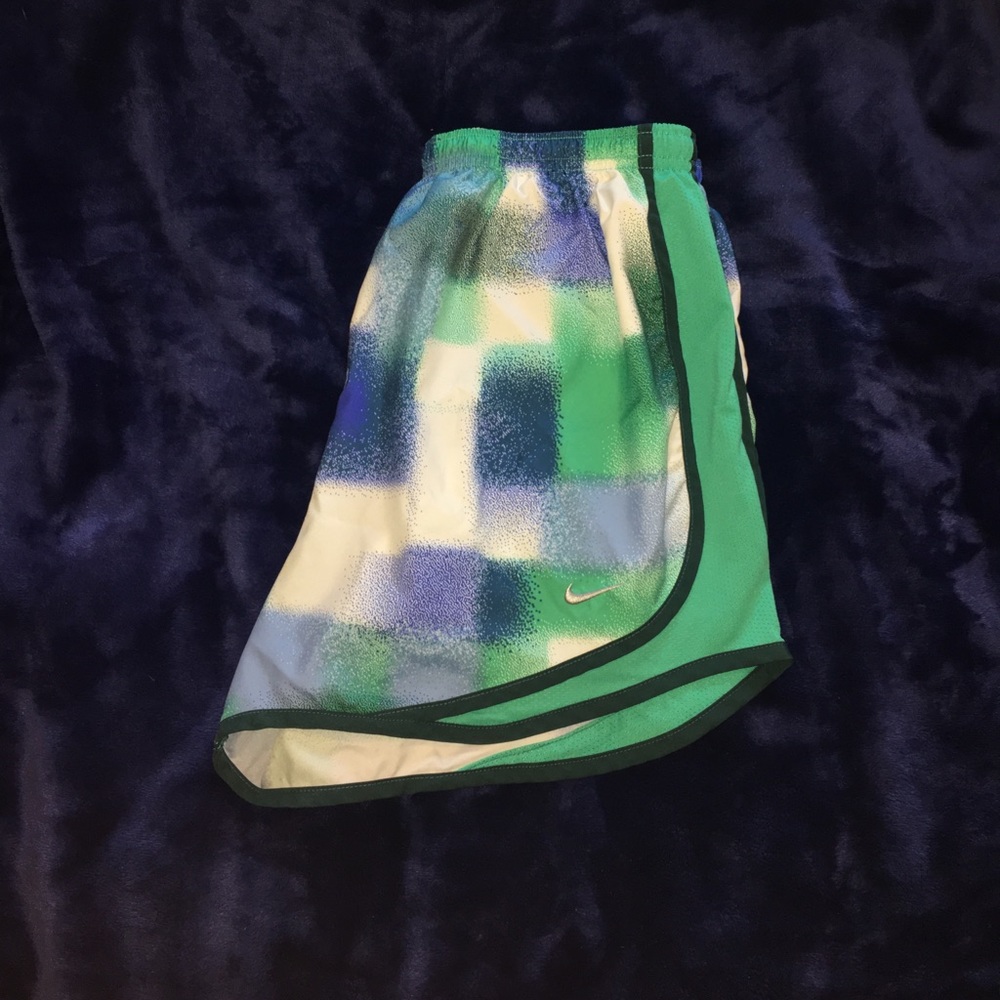 blue and green Nike running shorts!!