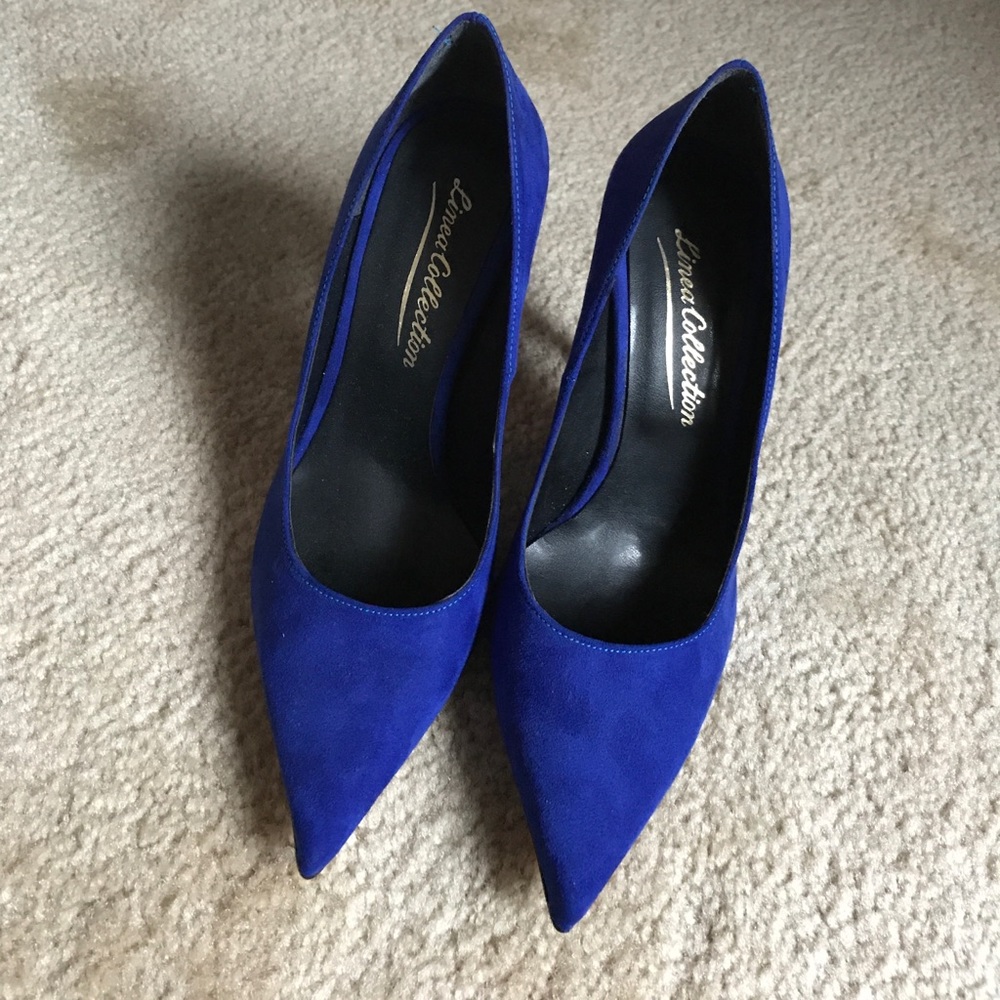Electric Blue Suede Heels