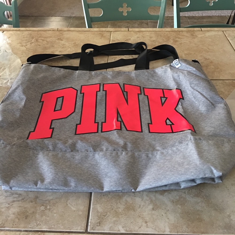 Large pink weekender bag