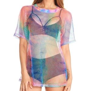 Fish net rainbow shirt
