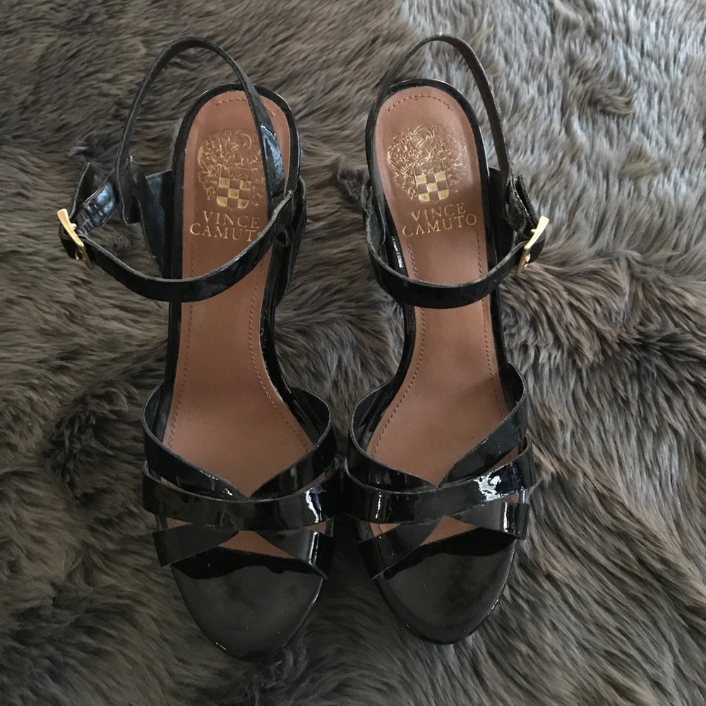Vince Camuto Black Platform Sandals SZ 6.5