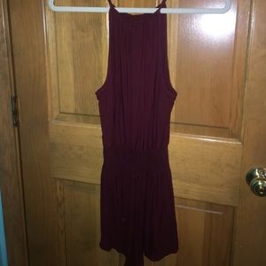 Wine colored high neck romper