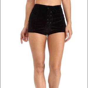 Brand New Black Velvet Shorts