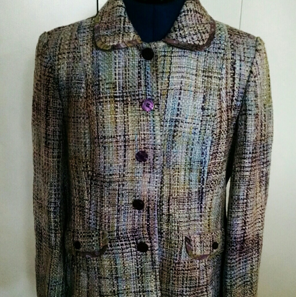Multi-colored tweed jacket