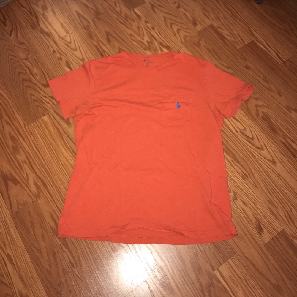 Coral polo tshirt with pocket