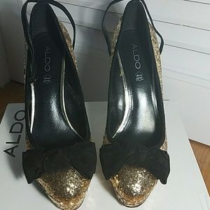 ALDO Mcintyde Glitter Bow Heeled shoe