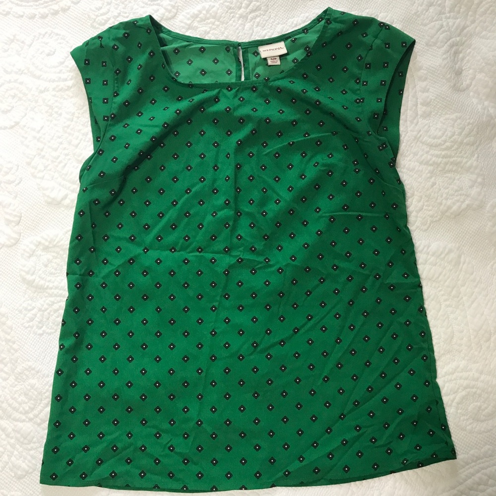 Green patterned blouse