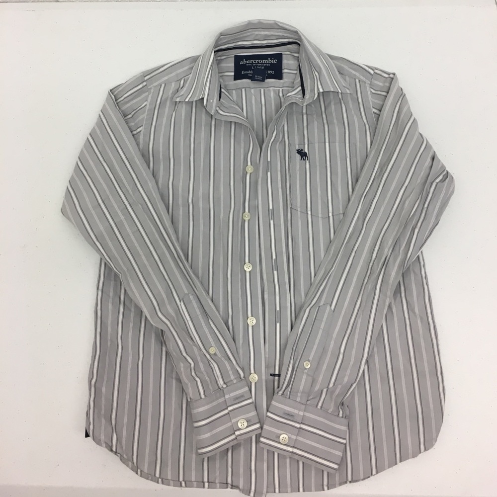 Abercrombie Grey/Blue Button-Up