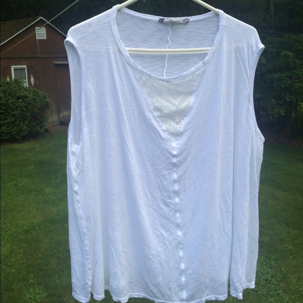 Lace V-Inset Muscle Tank Top