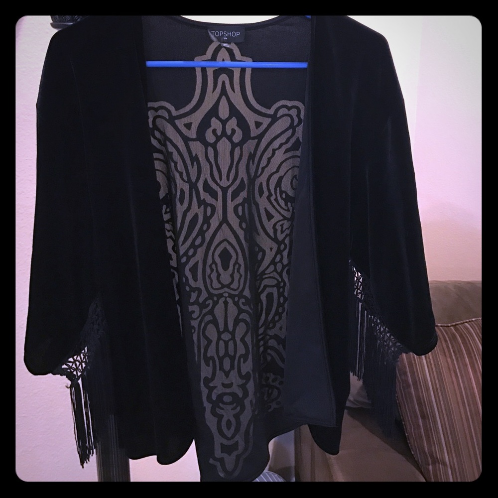 Topshop velour cardigan