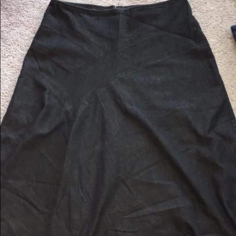 A-line dark denim skirt