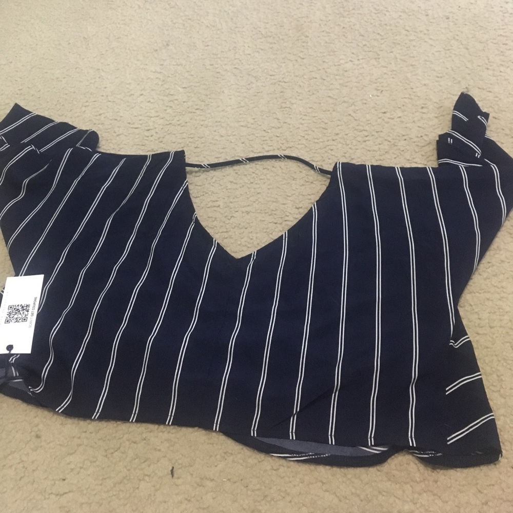 navy stripes dressy shirt