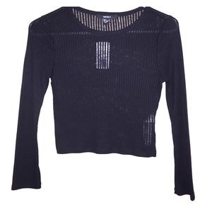 Forever 21 Long Sleeve Black Crop Top!