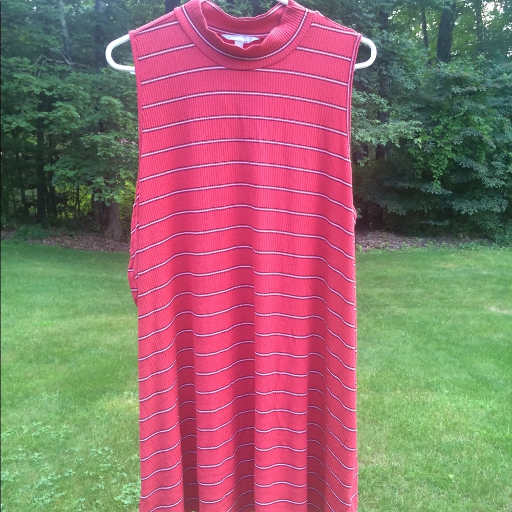 Mock Neck Striped Dress