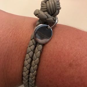 BOTTEGA VENETA STEEL INTRECCIATO NAPPA BRACELET