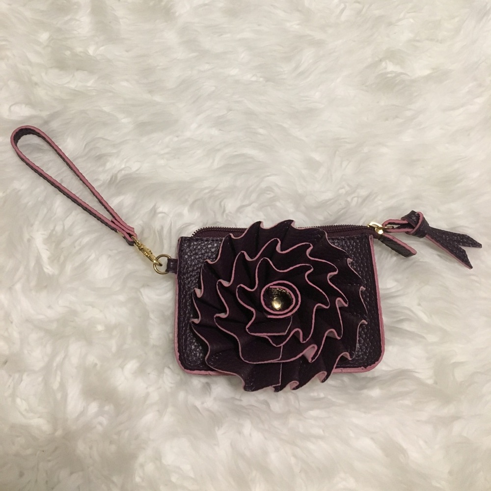 Purple Flower Wristlet