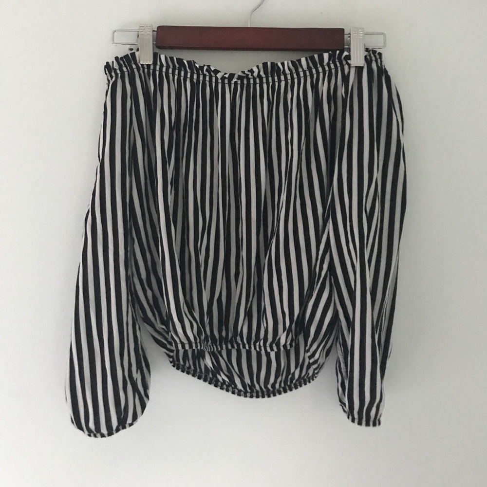 Striped brandy Melville off the shoulder blouse
